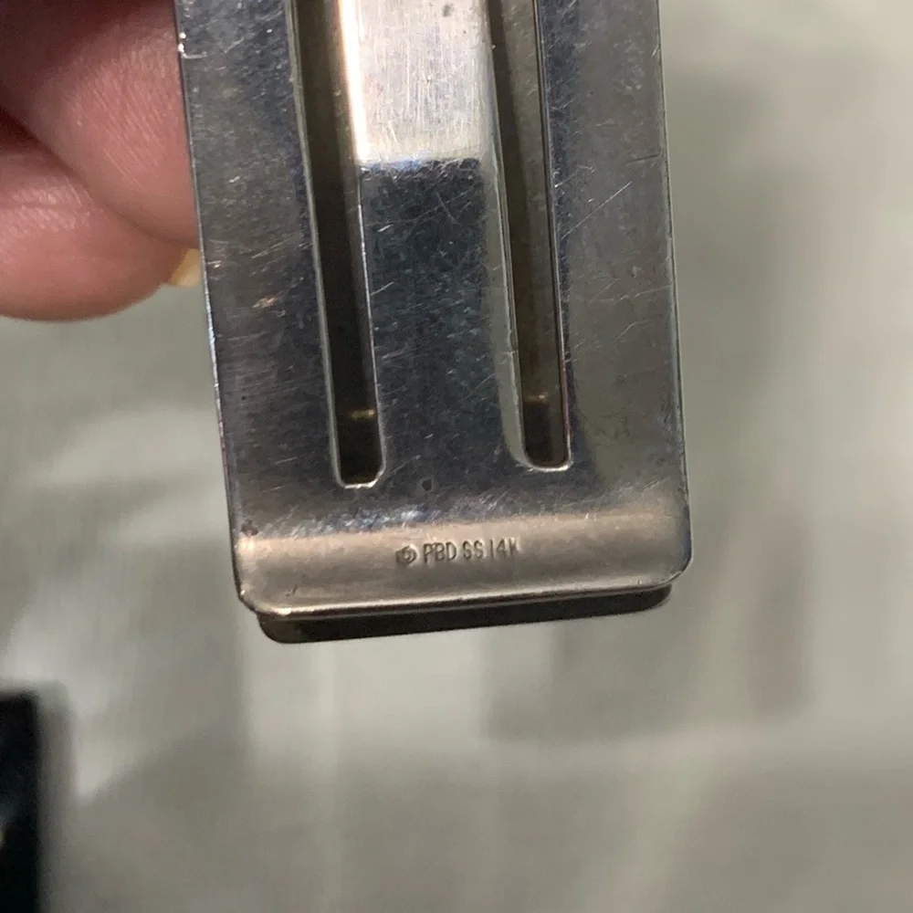 Money Clip Stainless Steel/14k Gold